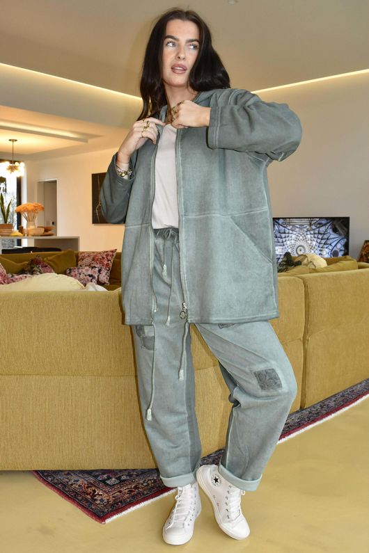 Anine Soft Touch Patch Jogger Washed Khaki